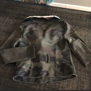 Marrakech Camo Moto Jacket w removable fur collar